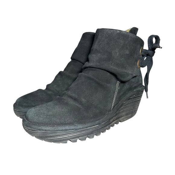 FLY London Yama Ankle Boots Black Suede EU 39 US 8 - 8.5 - Picture 5 of 12